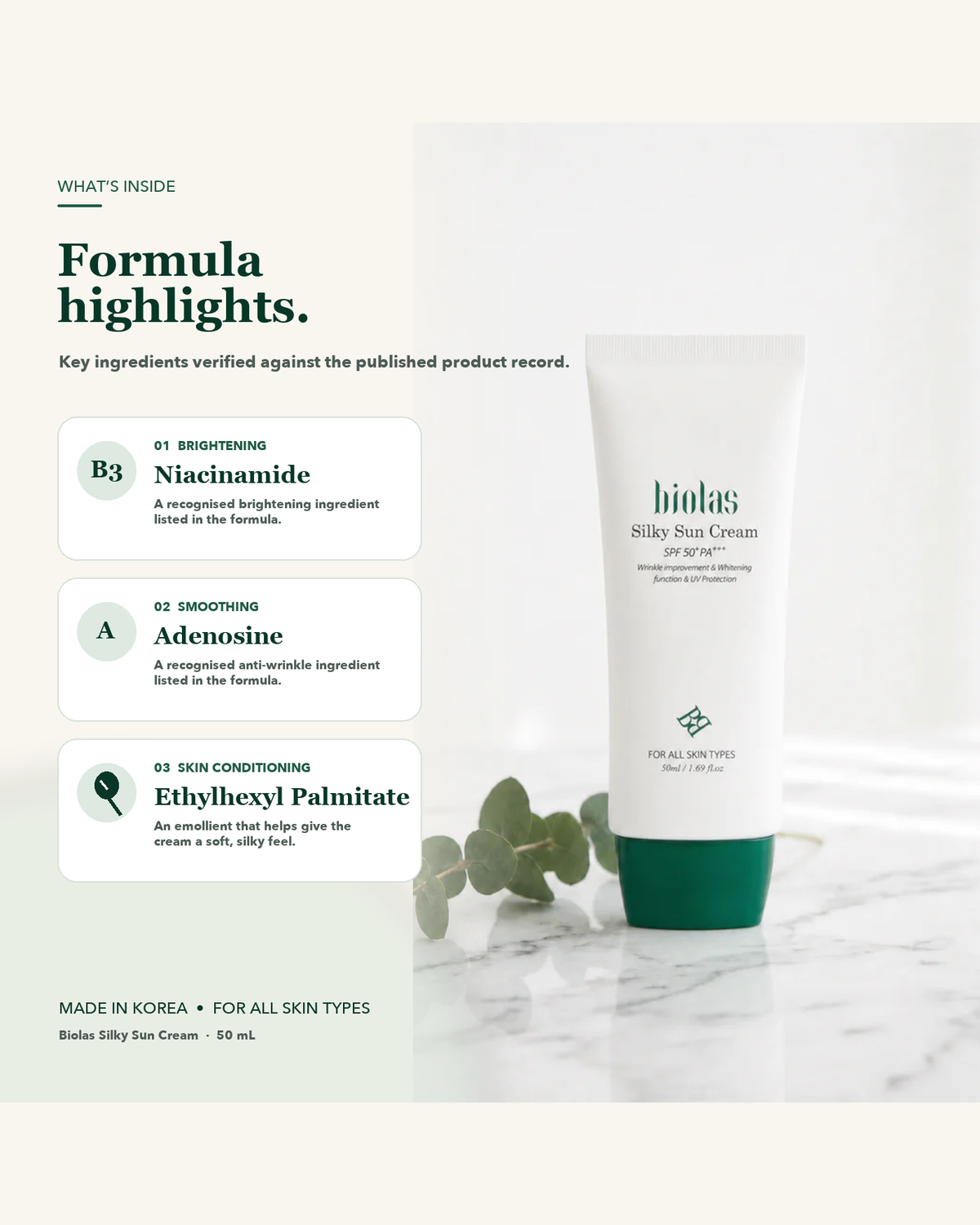 Biolas Silky Sun Cream